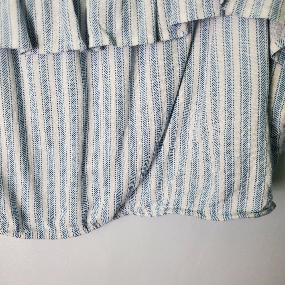 🌿Torrid Striped Light Blue High-Waist Midi Skirt And Ruffle Tube Top Set - Picture 7 of 10